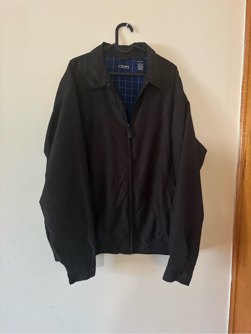 Chaps Black Lightweight Zip-Front Shirt Jacket XL